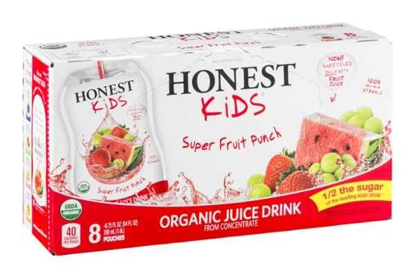 Honest Kids Juice
 Honest Kids Organic Juice Drink Pouches Super Fruit Punch