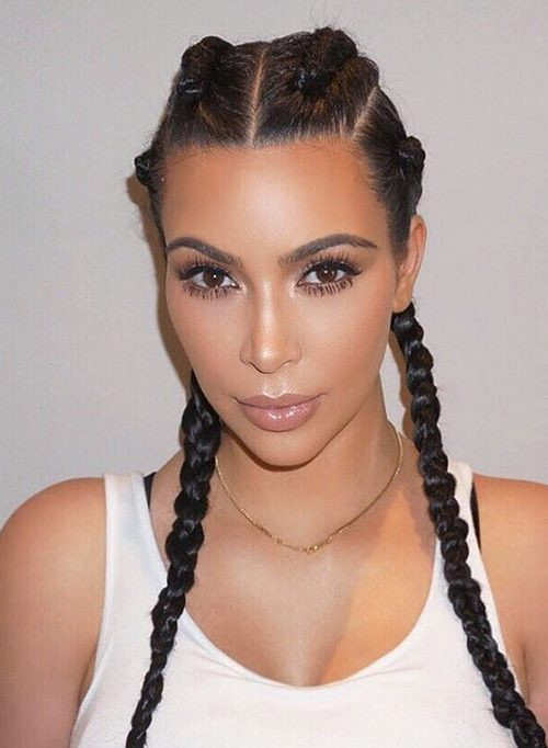 Kim Kardashian Braided Hairstyle
 Celebrities’ Casual Hairstyles