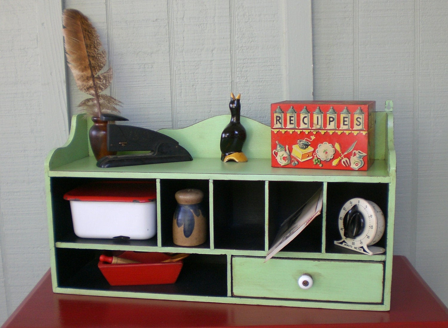 Kitchen Mail Organizer
 Vintage Primitive Mail Organizer Cabinet Drawer Desk Kitchen