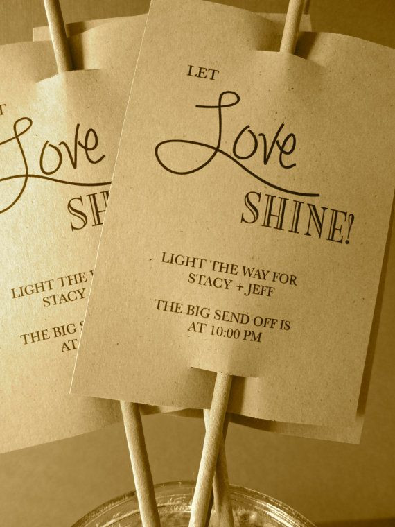 Let Love Shine Wedding Sparklers
 Let Love Shine Sparkler Sendoff Tags by
