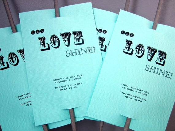 Let Love Shine Wedding Sparklers
 20 Tiffany Blue Let Love SHINE Sparkler by