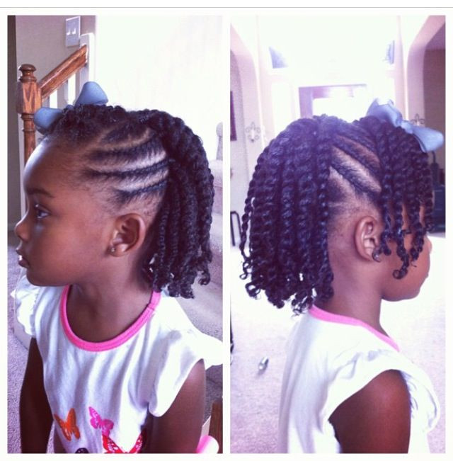 Little Girl Twist Hairstyles
 Flat twist with side bang with two strand twist hanging in
