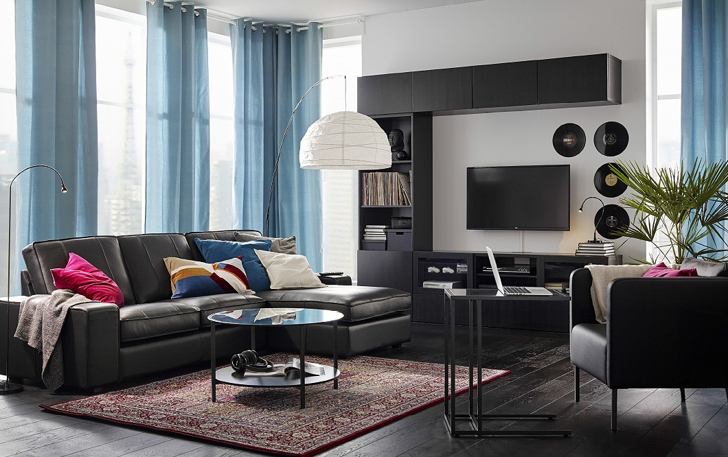 Living Room Ideas Ikea
 Modernize with clean lines and leather IKEA