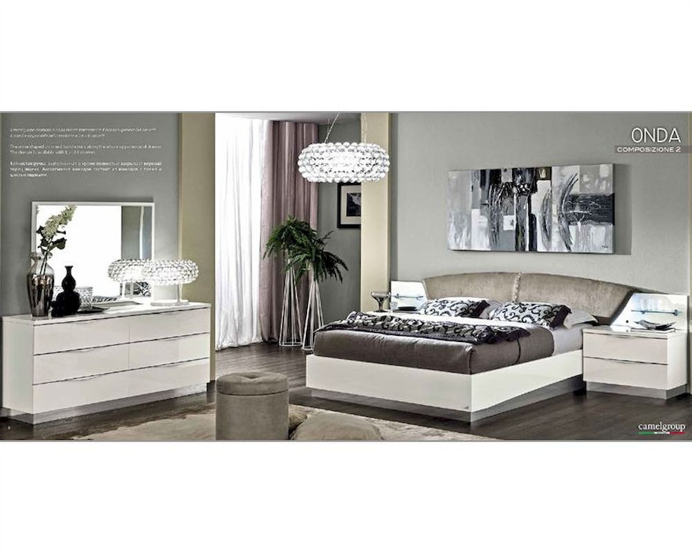 Modern White Bedroom Set
 Modern Bedroom Set da in White Color 3313ON