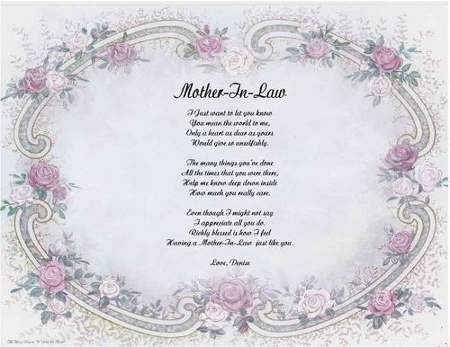 Mother In Law Gift Ideas For Mothers Day
 Mother in Law Personalized Poem Mothers Day Gift on PopScreen