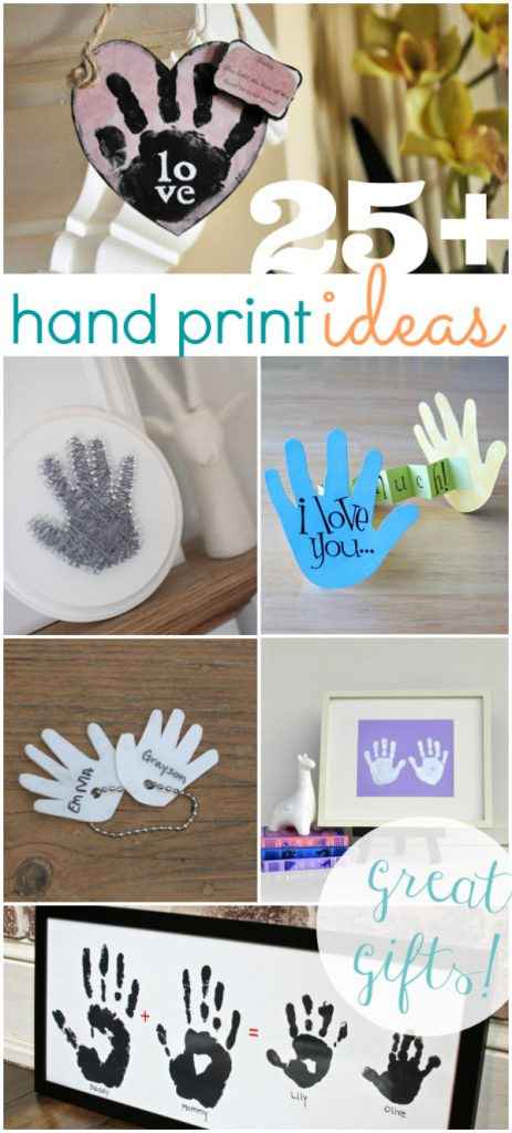 Mother's Day Handprint Ideas
 Mothers Day "Soda lighted" basket with free printable tag