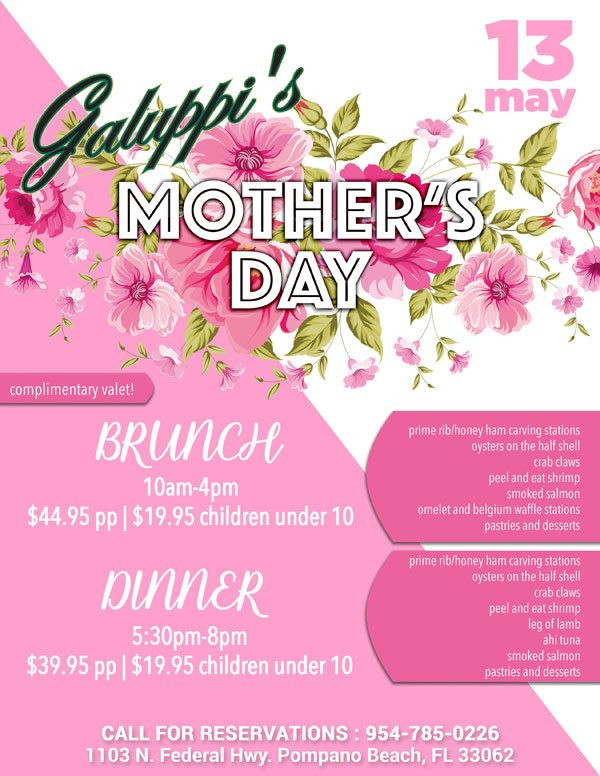 Mothers Day Dinner Restaurant
 Mother’s Day Brunch & Dinner Restaurant – South Florida