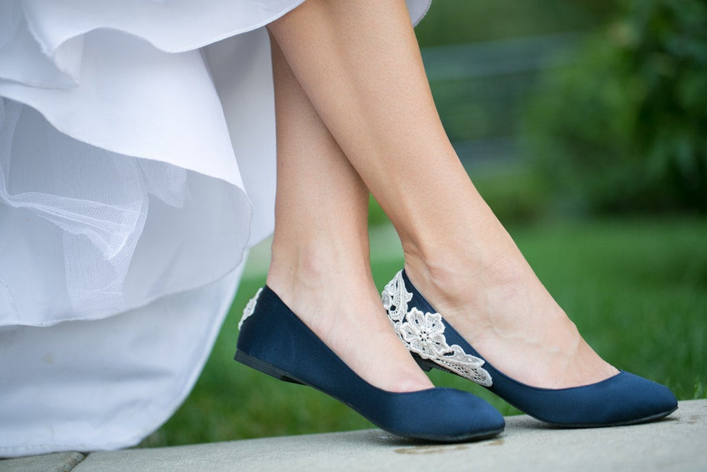 Navy Blue Shoes For Wedding
 Wedding Shoes Navy Blue Bridal Ballet Flats Navy Flats