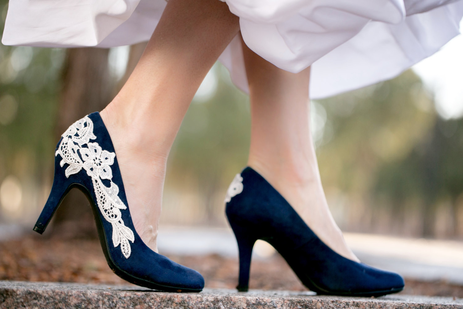 Navy Blue Shoes For Wedding
 Navy Blue Wedding Shoes Bridal Shoes Low Wedding Heels Blue