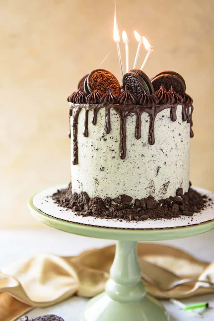 Oreo Birthday Cake Recipe
 Mint Oreo Cookies and Cream Cake • The Crumby Kitchen