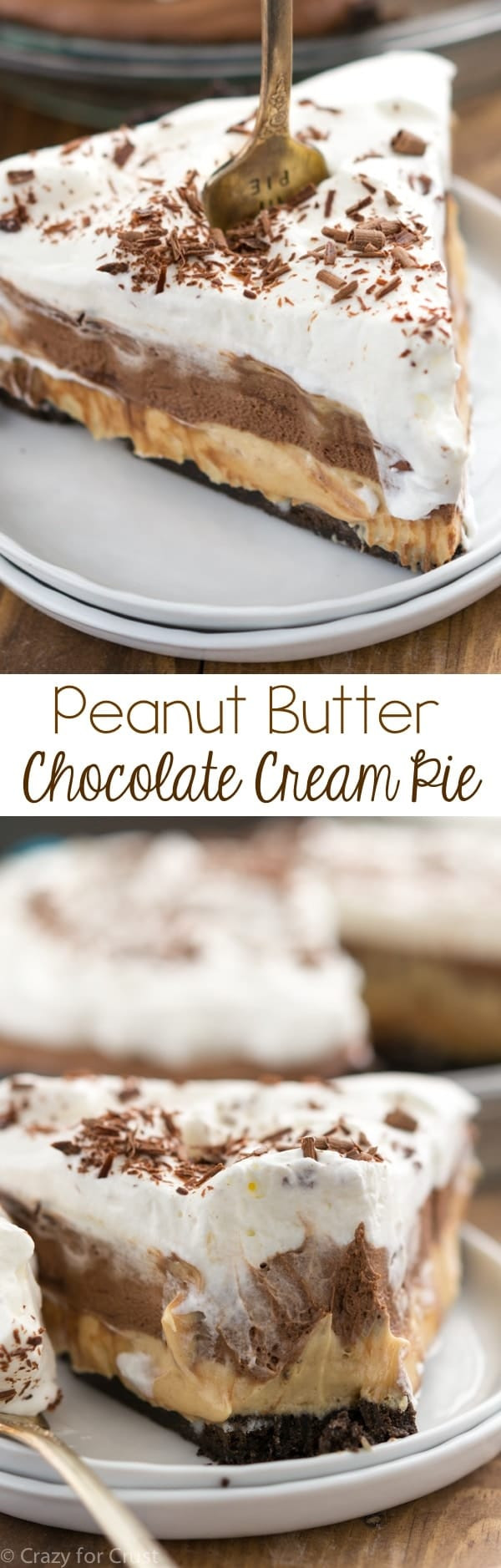 Peanut Butter Pie Without Cool Whip
 No Bake Peanut Butter Chocolate Cream Pie Crazy for Crust