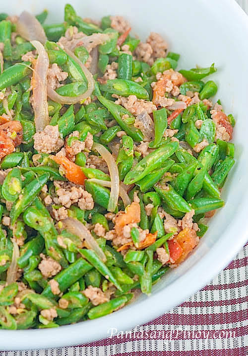 Philippine Vegetarian Recipes
 Ginisang Baguio Beans with Pork Panlasang Pinoy