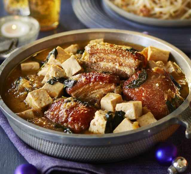 Pork Tofu Recipes
 Braised pork belly with Thai basil & tofu recipe