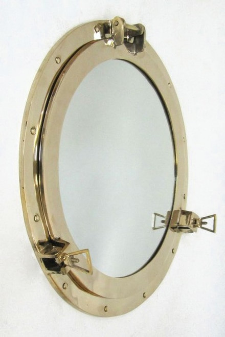 Porthole Bathroom Mirror
 XL Solid Brass 21" Ships Porthole Mirror Nautical Round