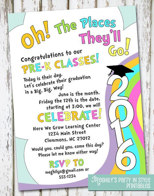 Pre K Graduation Party Ideas
 Oh The Places You ll Go Preschool graduation by Meghilys