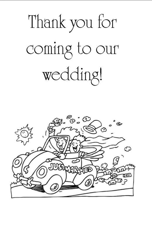 Printable Wedding Coloring Book
 Kids’ coloring and activity book