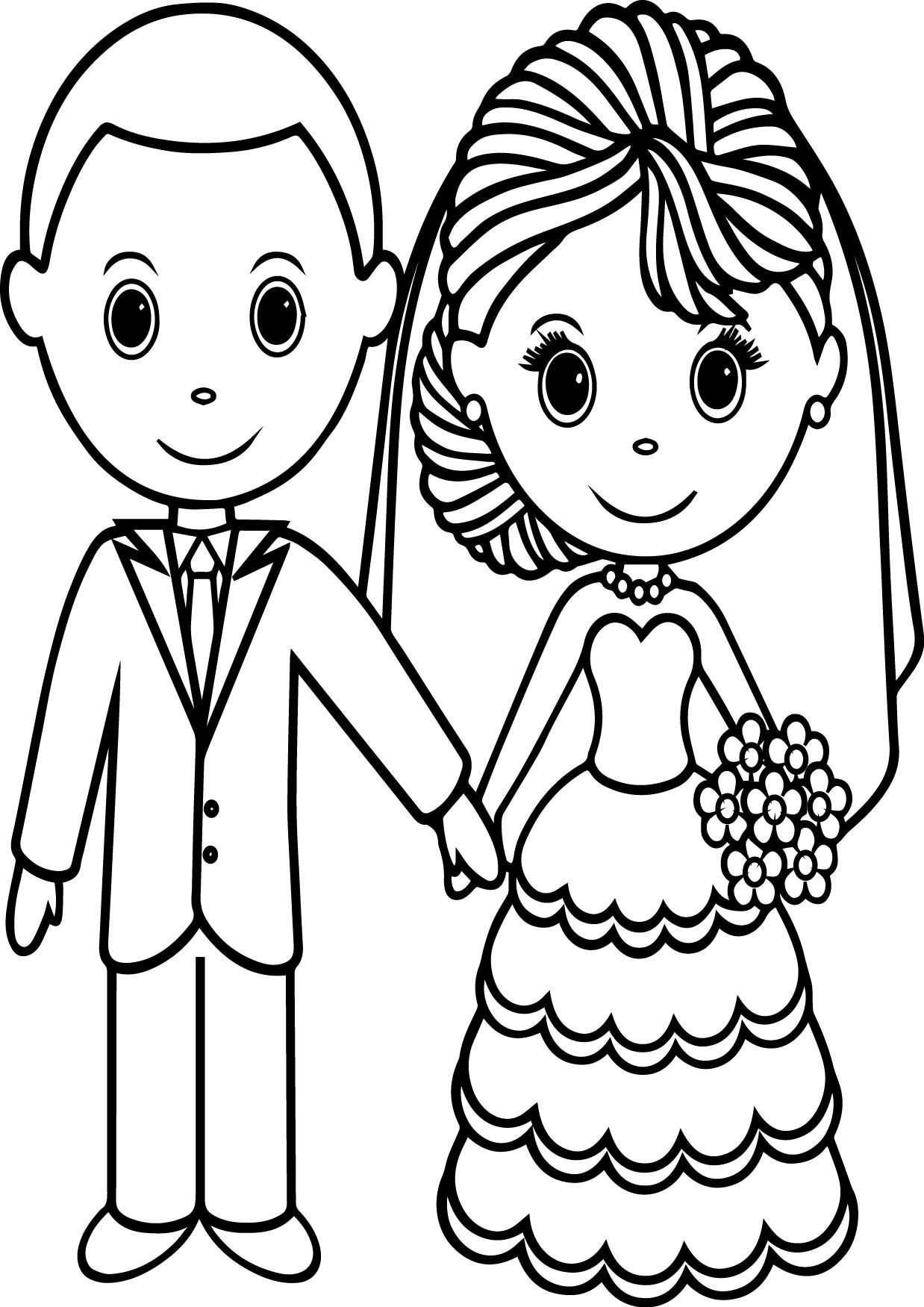 Printable Wedding Coloring Book
 Wedding Cake Coloring Pages Printable Coloringstar Sketch