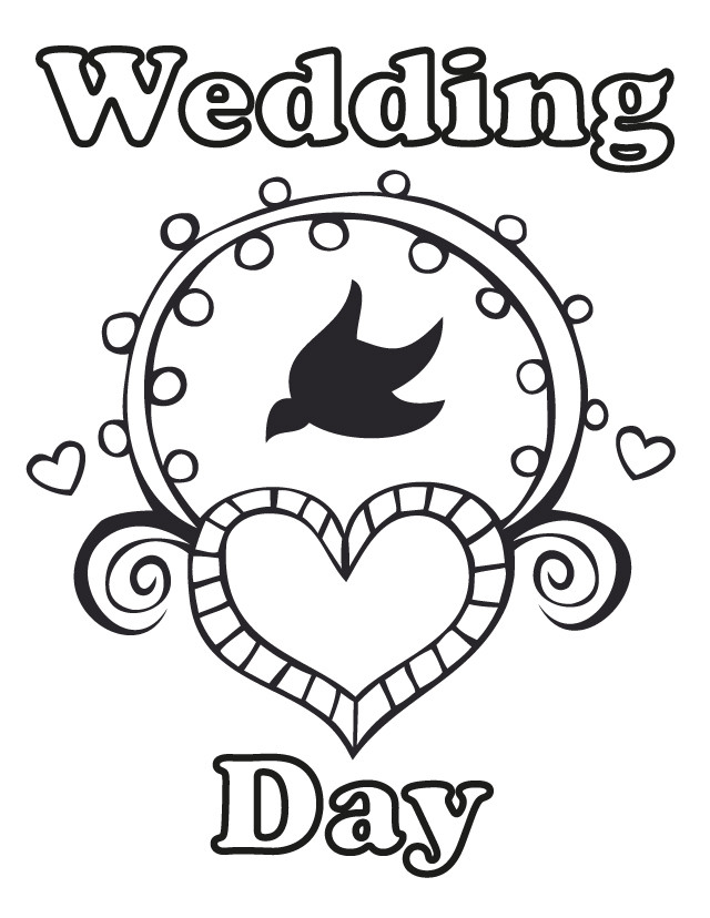 Printable Wedding Coloring Book
 Wedding Day Free Printable Coloring Pages