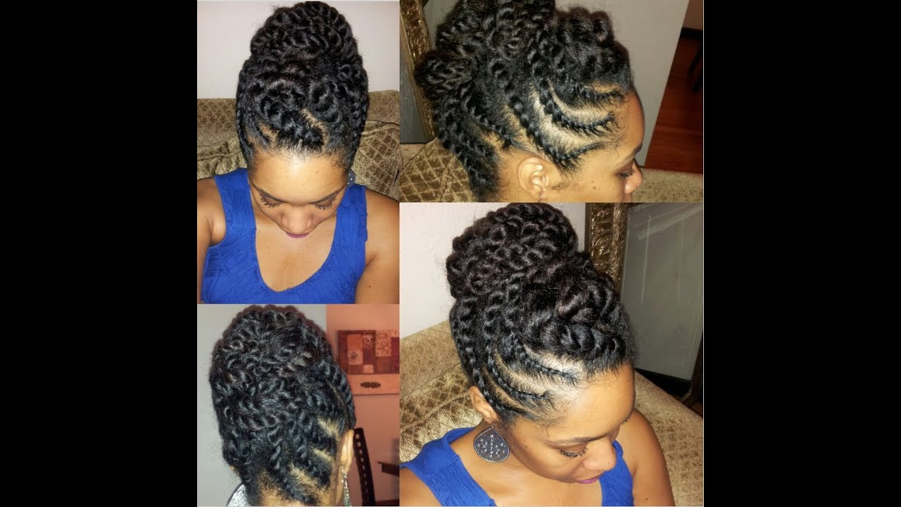 Protective Updo Hairstyles
 Natural Hair Flat twist Updo Protective Hairstyle