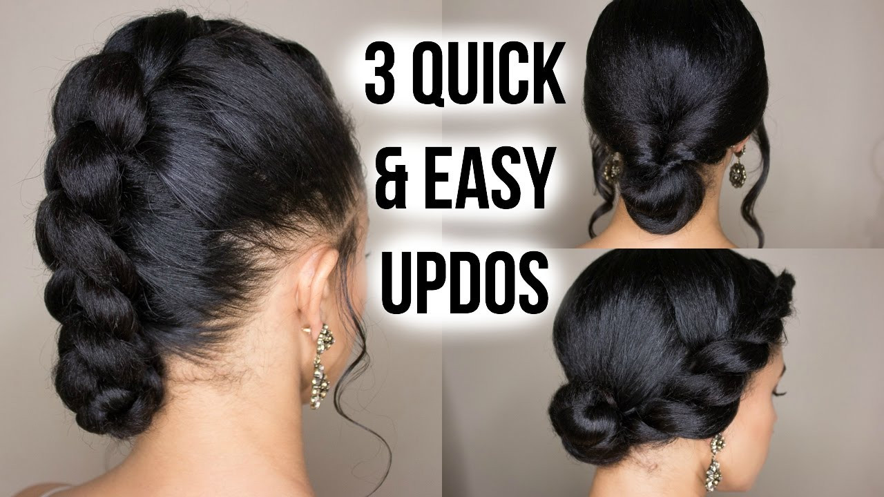 Quick And Easy Black Hairstyles
 3 Quick & Easy Updo Hairstyles on Straightened Natural