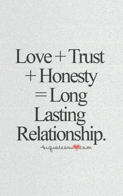 Quotes About Honesty In Relationships
 Love trust honesty = long lasting relationship We