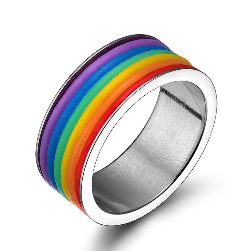 Rainbow Wedding Bands
 Rainbow Stainless Steel Engagement Ring Men Women s