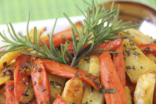 Roasted Root Vegetables With Rosemary
 Simple Sticky Roasted Rosemary Root Veggies