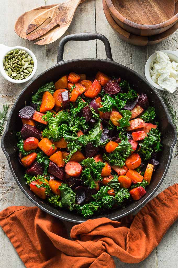 Roasted Root Vegetables With Rosemary
 Rosemary Roasted Root Ve ables with Kale