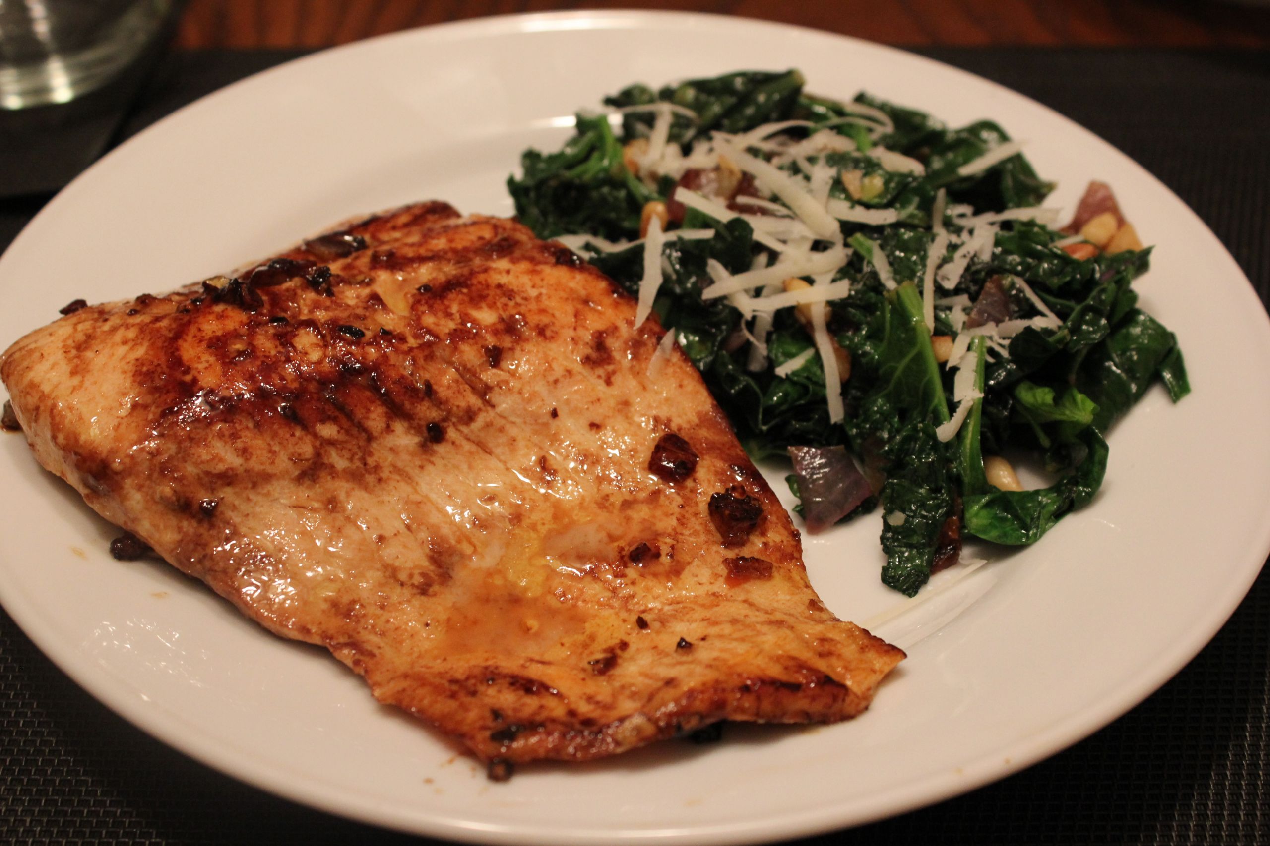 Salmon And Kale Recipes
 Atlantic Salmon with sauteed kale and baby spinach
