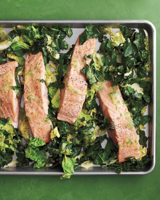 Salmon And Kale Recipes
 Roasted Salmon with Kale and Cabbage Recipe & Video