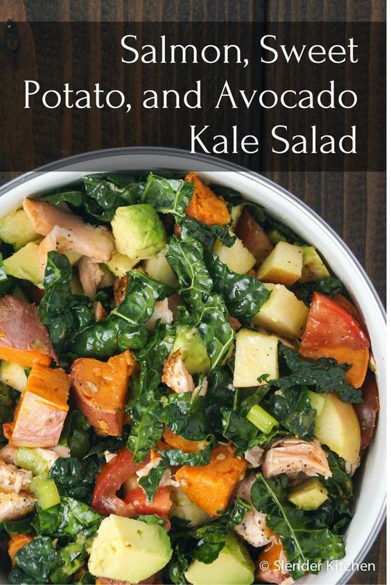 Salmon And Kale Recipes
 Salmon Sweet Potato and Avocado Kale Salad
