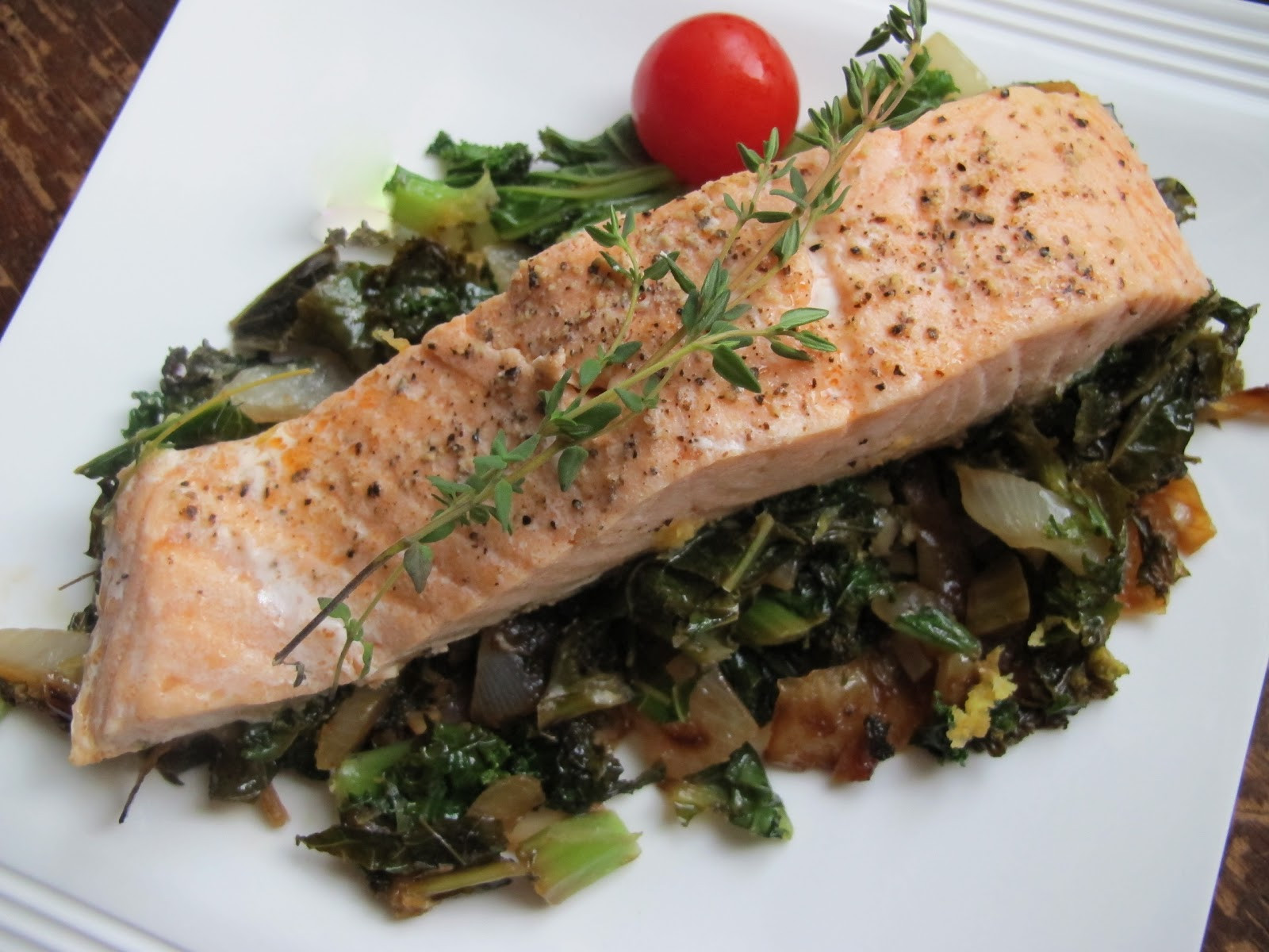 Salmon And Kale Recipes
 MORE TIME AT THE TABLE Salmon on Kale with Lemon and