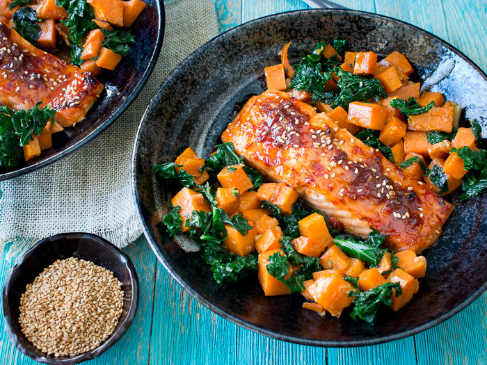 Salmon And Kale Recipes
 Baked Spicy Salmon and Sweet Potato Kale Hash Healthy