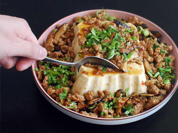 Silken Tofu Chinese Recipes
 Chinese American Mashup Silken Tofu With Spicy Sausage