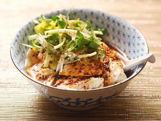 Silken Tofu Chinese Recipes
 Spicy Warm Silken Tofu With Celery and Cilantro Salad
