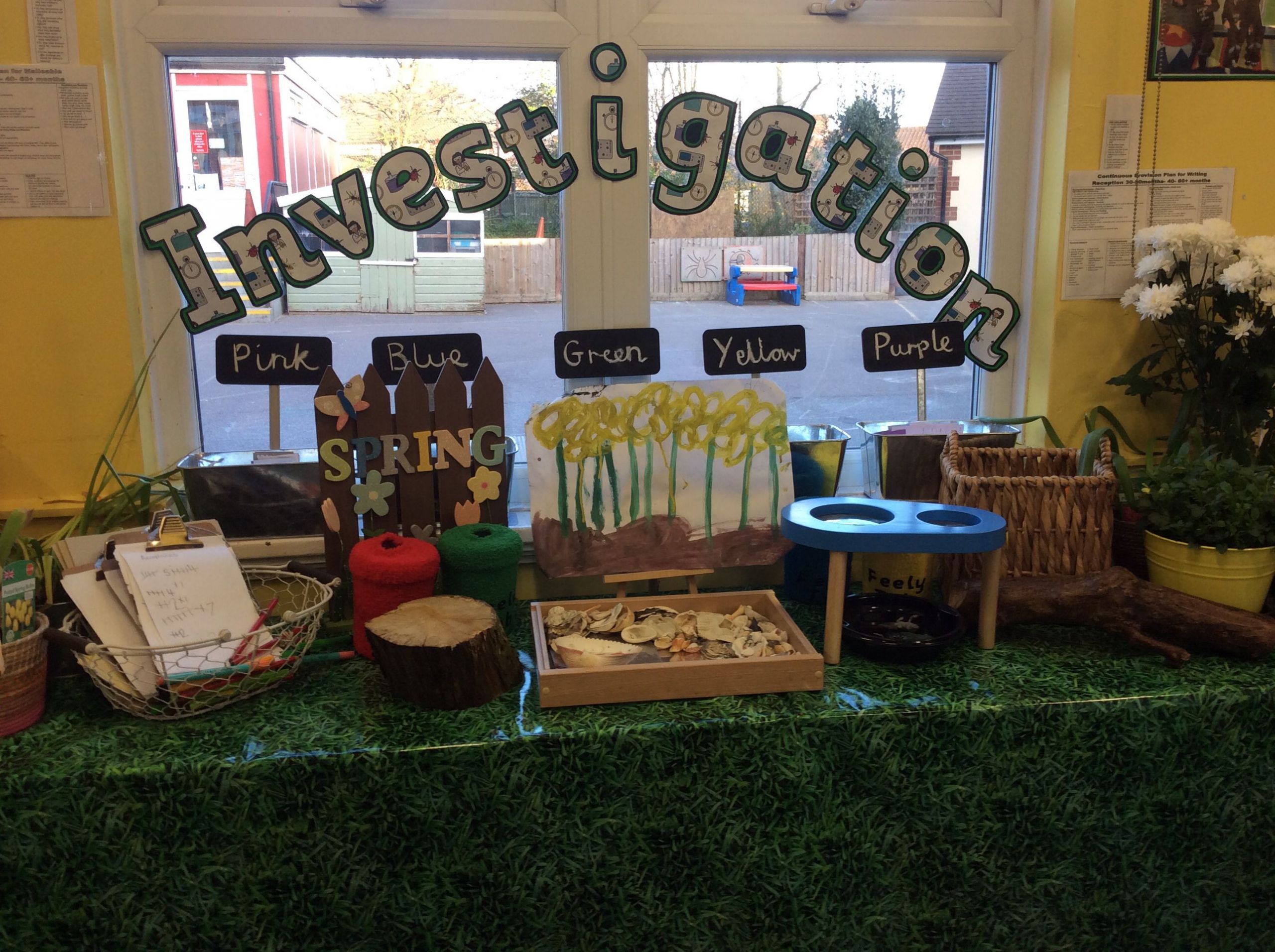 Spring Ideas Eyfs
 Our new investigation area Spring