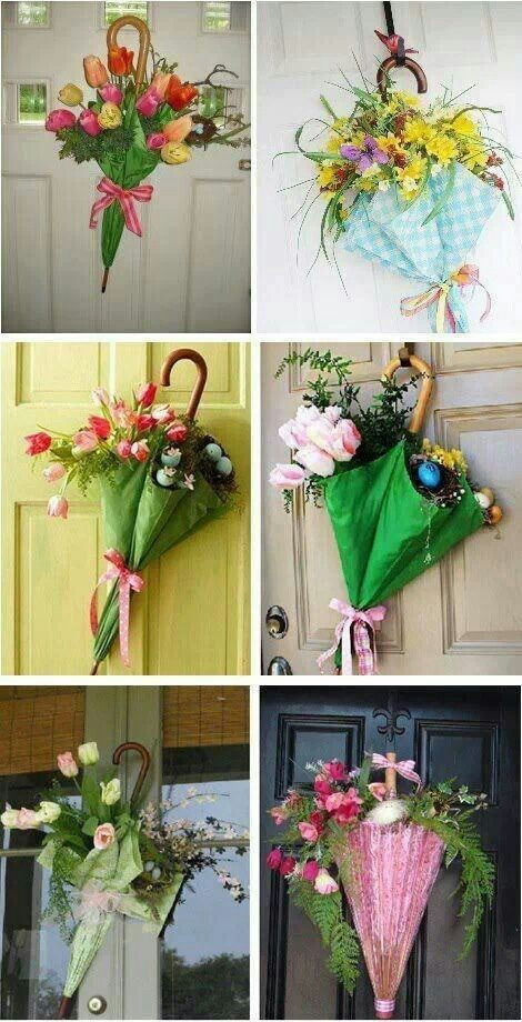Spring Ideas Flowers
 Cool idea Use an umbrella with spring flowers for a fun