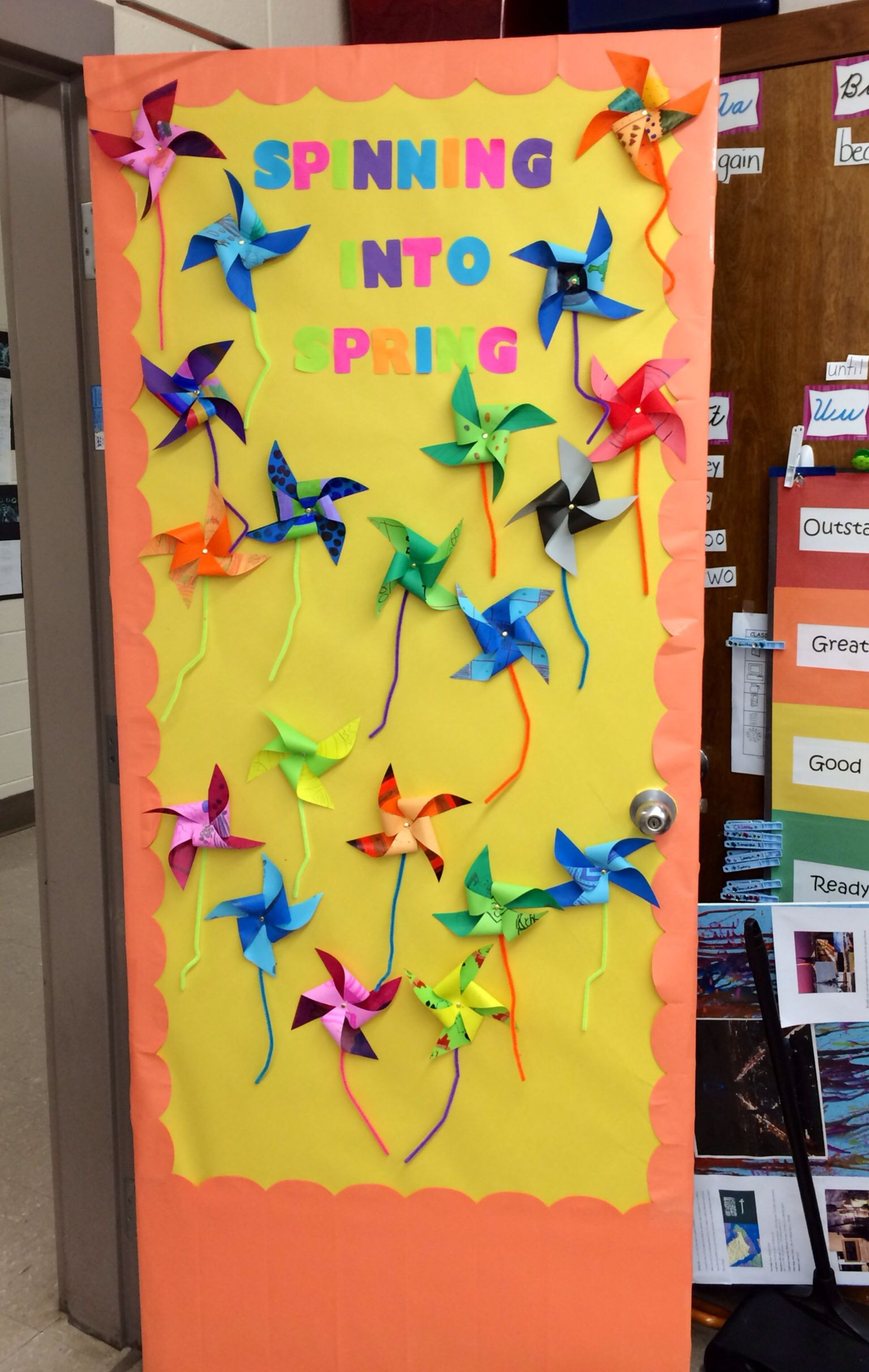 Spring Ideas For Classroom
 Spring classroom door decorations spring pinwheel