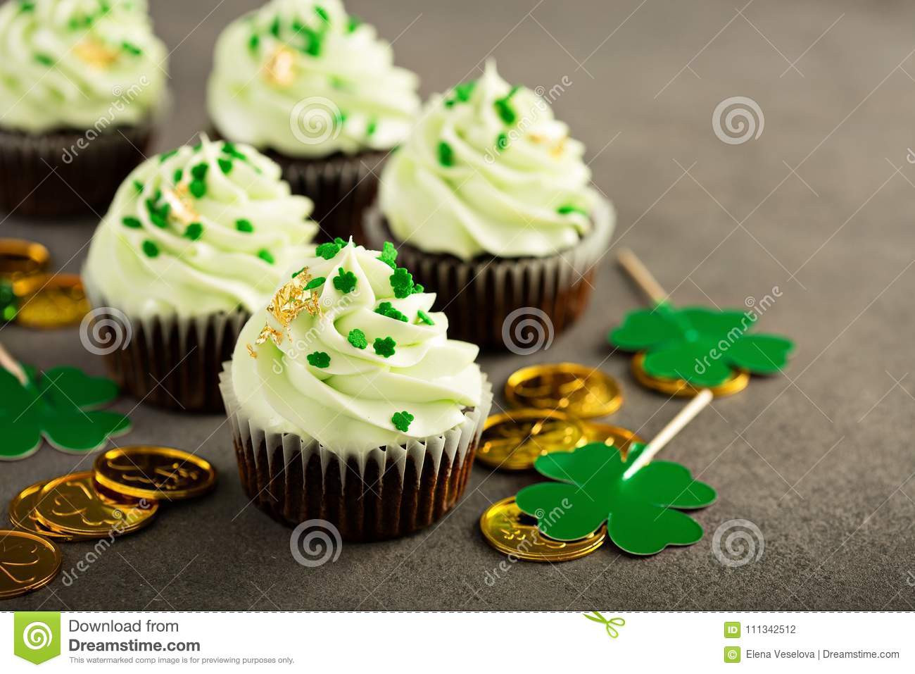 St Patrick'S Cupcakes
 St Patricks Day Chocolate Mint Cupcakes Stock