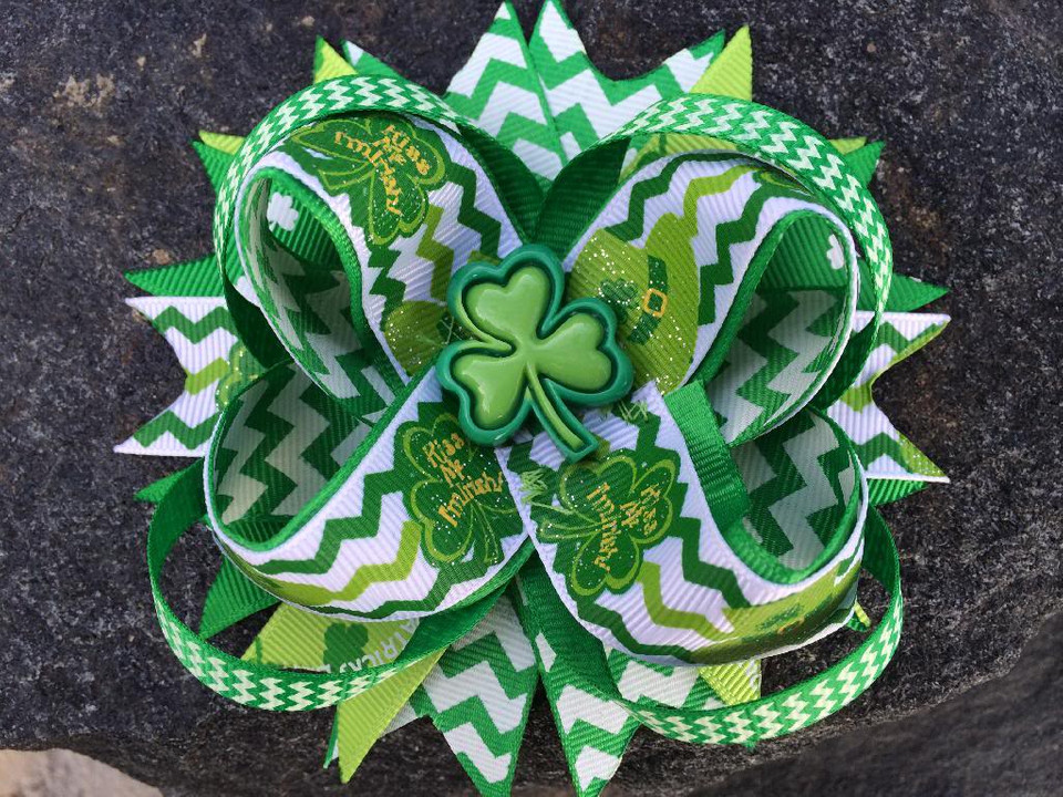 St. Patrick's Day Activities
 ST PATRICK S CHEVRON SHAMROCK BOUTIQUE RESIN HAIRBOW