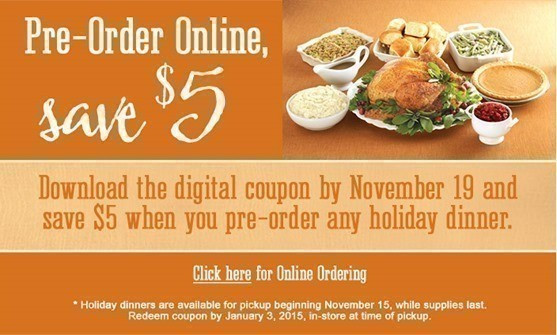 Stop And Shop Holiday Dinners
 Fry’s Pre Order a Holiday Dinner & Save $5 Load to Card