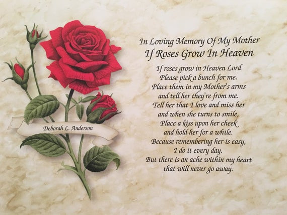 Sympathy Gift Ideas For Loss Of Mother
 Memory of Mother Sympathy Gift Condolence Gift Memorial Day