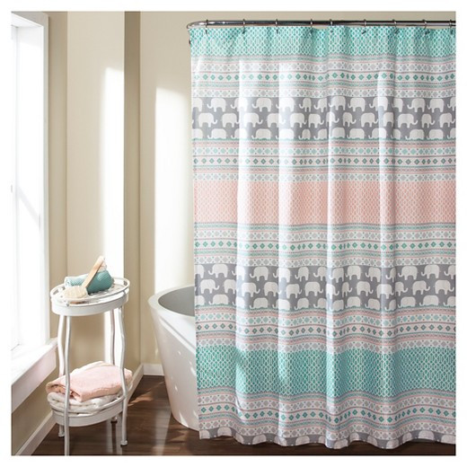 Target Kids Bathroom
 Elephant Stripe Shower Curtain Turquoise Lush Décor Tar