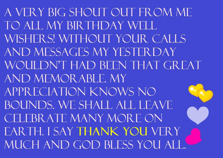 Thank You Quote For Birthday
 Thanks for the Birthday Wishes Notes and Quotes