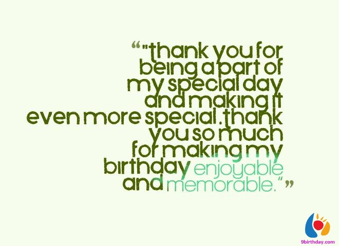 Thank You Quote For Birthday
 Quotes about Birthday thank you 27 quotes