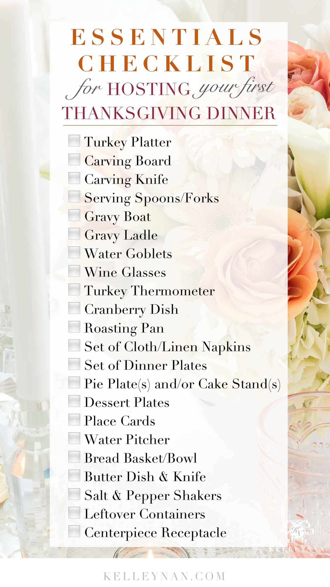 Thanksgiving Dinner List Of Items
 Elegant Thanksgiving Table Decorations & A Hostess Checklist