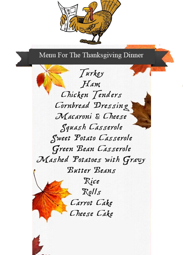 Thanksgiving Dinner List Of Items
 Thanksgiving Day Preparation
