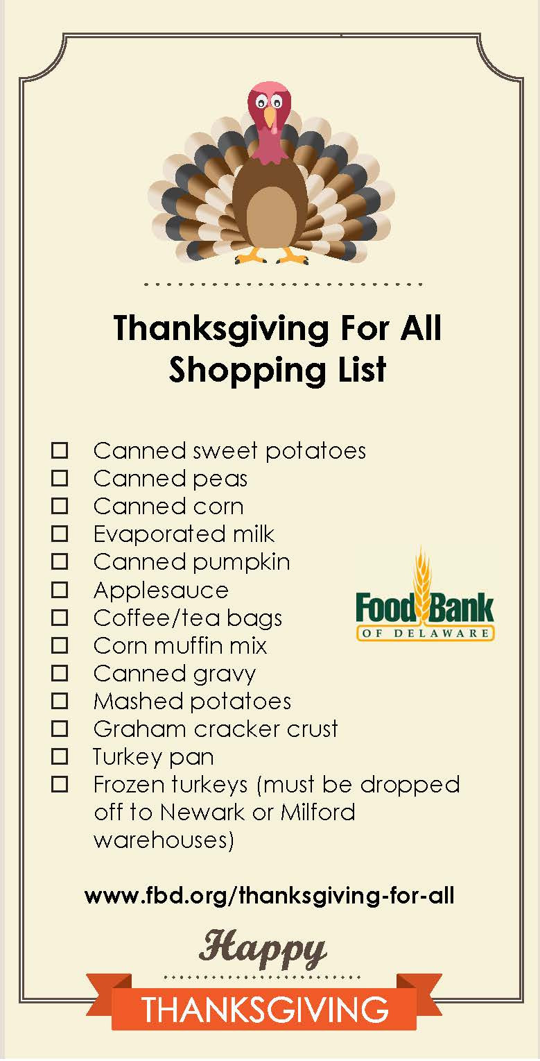 Thanksgiving Dinner List Of Items
 Thanksgiving for All Food Drive UPDATE Active Adults