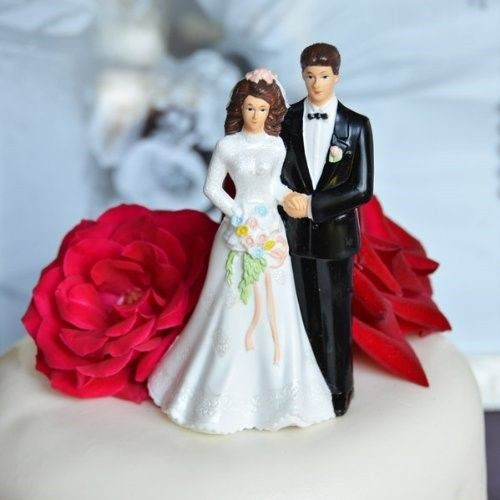 Traditional Wedding Cake Topper
 Traditional Vintage Bride and Groom Wedding Cake Topper