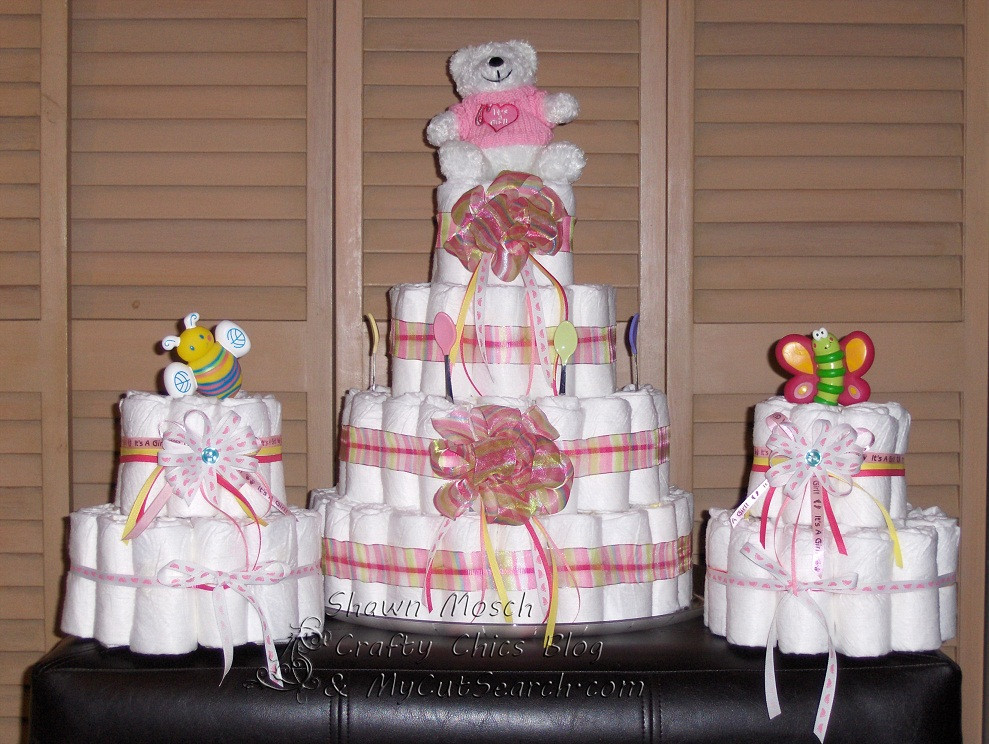 Typical Baby Shower Gifts
 Crafty Chic s Baby Shower Diaper Cake Party Favors